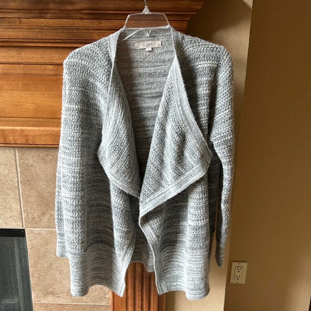 Loft gray shawl colored cardigan